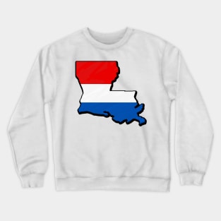 Red, White, and Blue Louisiana Outline Crewneck Sweatshirt